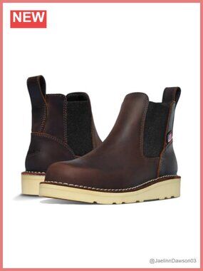 Women's Leather Chelsea Work Boots Slip-Resistant Ankle EH Rated
